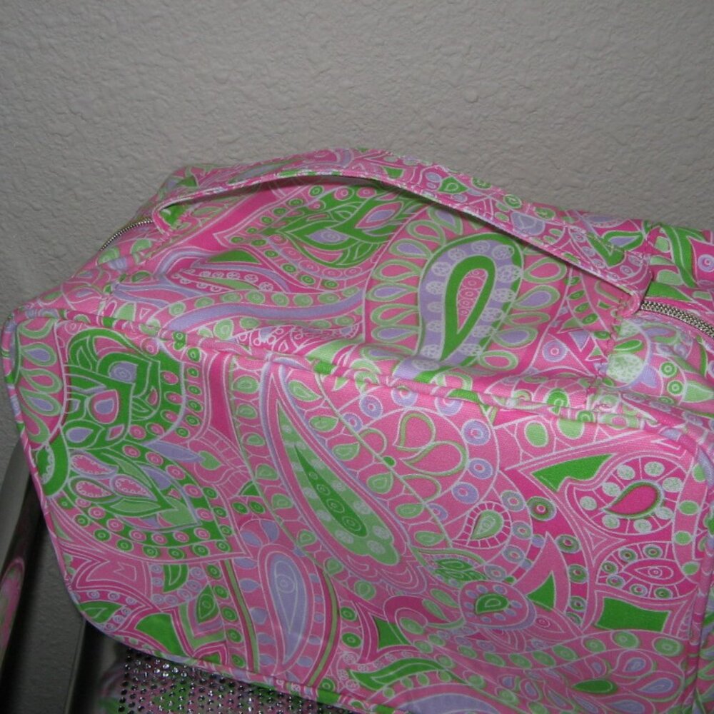 Estee Lauder Recycled Pink Multi Colored Sea Shell Zipper Cloth Cosmetic bag